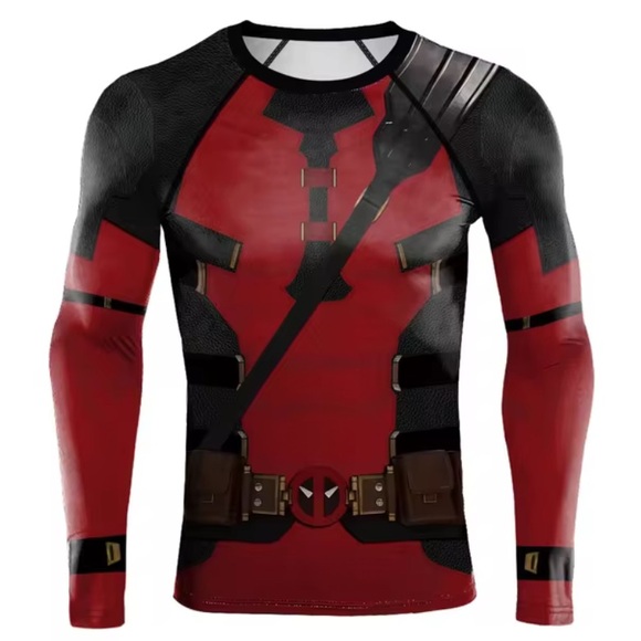 NEW Superhero T Shirt Adult Unisex Halloween Deadpool Cosplay Costume - Picture 2 of 8